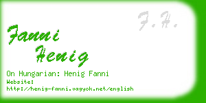 fanni henig business card